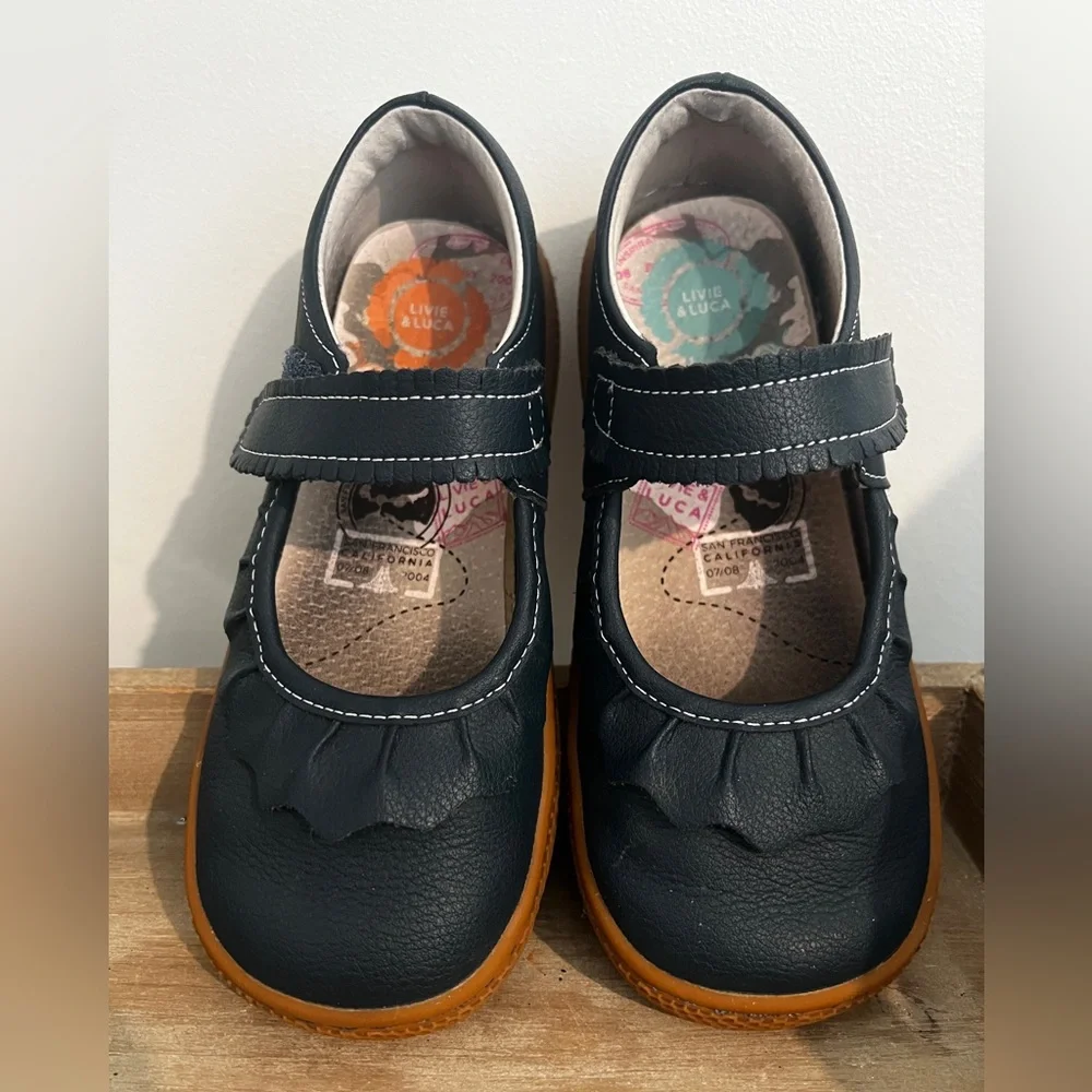 Livie & Luca Leather Navy Mary Jane Shoes - Picture 2 of 4